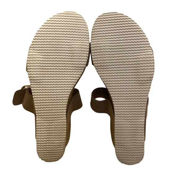 Autenti Women’s Brown Suede Adjustable Strap Leather Wedge Sandals Size US7.5 - Picture 7 of 9